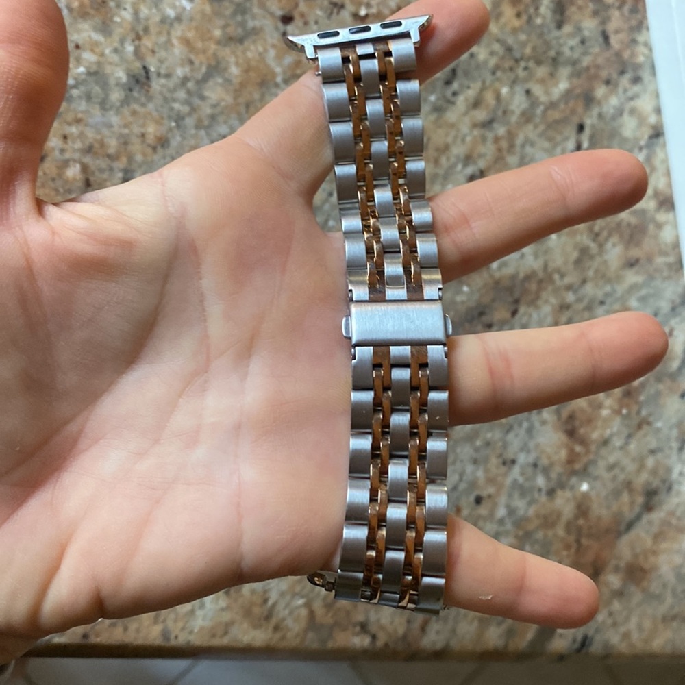 Apple watch band stainless steel rosegold and silver